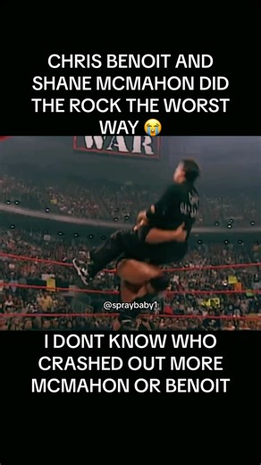 Spray on Instagram: "SHANE AND BENOIT CRASHED OUT MAN 😂🔥 #fyp #therock #chrisbenoit #wwe #wweraw"