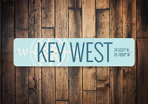 Custom Key West Coordinates Metal Sign – Personalized Latitude Longitude Wall Decor, Coastal Beach Home Gift - Etsy