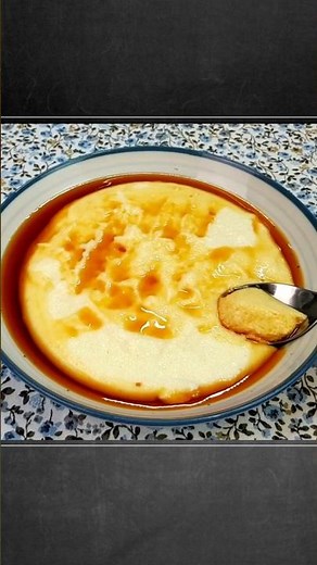 Semolina with milk and burnt sugar tea