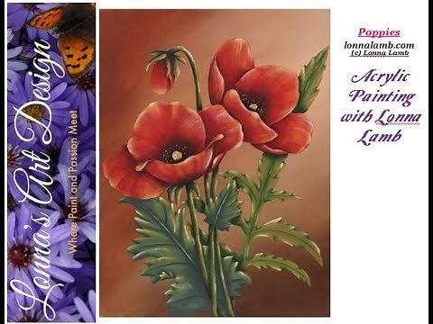 Acrylic Painting Tutorial Poppies