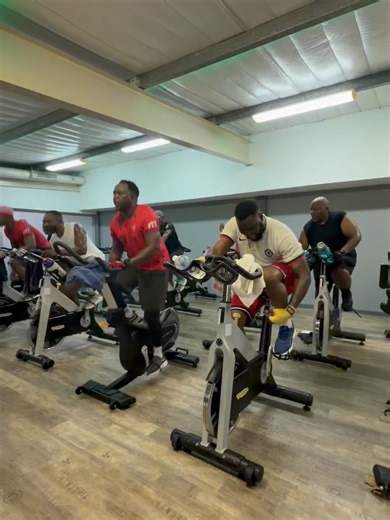 Slap Dee on Instagram: "Tried out the spinning class with Max today 😬 Boxing for me thankyou 🙏🏾"