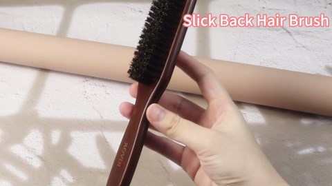 Slick Back Hair Brush - Boar Bristle Hair Brush for Women & Men Thin to Medium Hair Styling- Smoothing Flyaways, Baby Hair and Sleeks Ponytails/Buns
