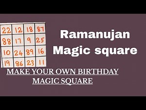 RAMANUJAN MAGIC SQUARE|Make your own magic square|Easy trick