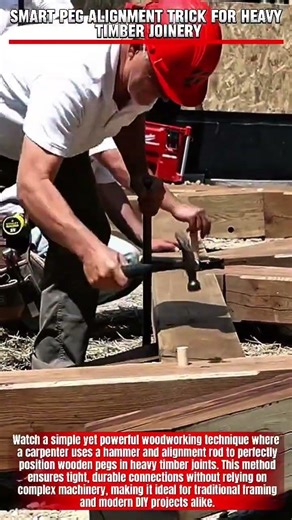 Smart Peg Alignment Trick for Heavy Timber Joinery #woodworking #carpentry #wood #craftsmanship