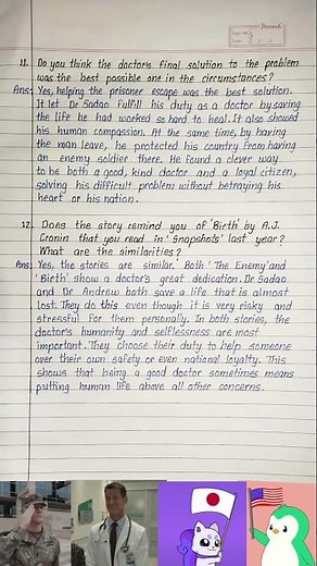 the enemy question answer | vistas chapter 4 question answer | The enemy important question