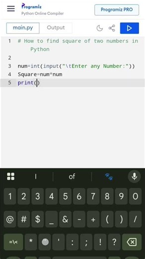 How to find Square in Python|#pythonprogramming #coding #learnwithsoumi #squareofanynumber #python