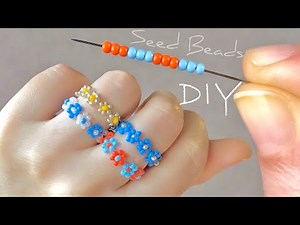 How to make Easy Beaded Rings: Beaded Flower Ring Tutorial