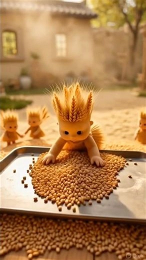 WHEAT TEAM SELF-HARVEST AND COOKED CHAPATI #satisfyingvideo #trending #morinochiisana #shorts