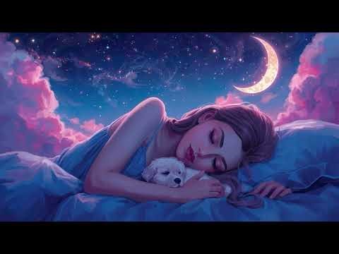 👉 12 Hours Sleep Music for Dogs & Humans – Calming Night with Girl and Dog Under Moonlight