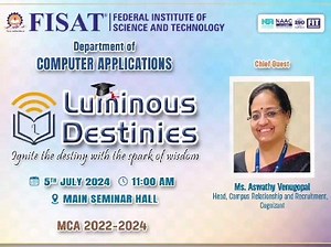 Luminous Destinies! #mca #fisat #computerapplications | Federal Institute of Science And Technology (FISAT) | Facebook