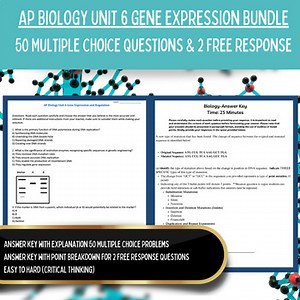 AP Biology Curriculum BUNDLE | Unit 6 Gene Expression FRQs &  MCQs Worksheets