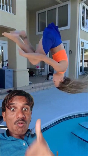 Swimming Pool Flip Jump #viral