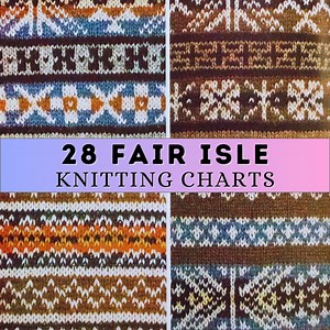 Fair Isle Knitting Chart Patterns Sample Stitch Bundle 70s Vintage Nordic Colorwork Traditional Shetland Knitting Icelandic Knit Digital PDF - Etsy UK