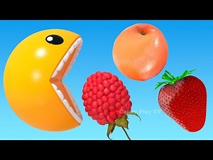 Learn Colors with 3D Pacman Fruit &Vegetables for Kids | Learn 3D Fruit and Vegetables