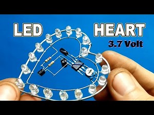 LED Heart Breathing Effect work by 3.7 volt ⫽ using IC NE555 and BC557 PNP Transistor