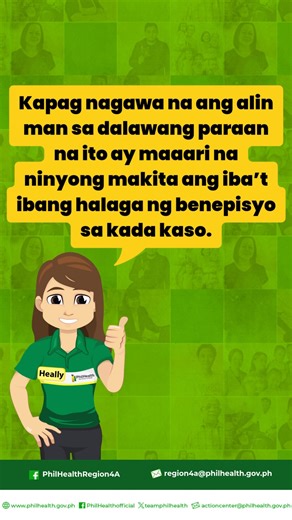 Dalawang paraan upang malaman ang inyong PhilHealth Benefits Online. 1 . Maaaring bumisita sa Official Website ng PhilHealth via Web Browser. • I-type sa web browser ang www.philhealth.gov.ph • I-click ang Online Services • I-click ang Begin Search sa ilalim ng Benefits Case Rates Search. • I-key in ang ICD-10 o RVS Code o description ng kaso ng pasyente 2. Maaaring i-download ang PhilHealth ACR app gamit ang Mobile Device • I-tap ang Google Play Store. • I-type ang “PhilHealth ACR” sa Search me