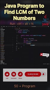 Program of Find LCM of Two Numbers in Java| #c#youtube #ytshorts #trending #youtubers #youtubeshorts