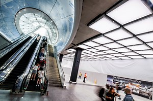 The new ceiling inside of Penn Station is pretty underwhelming