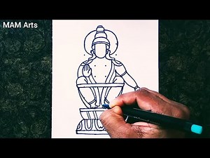 Lord Ayyappa Swamy drawing from 4×9 dots easy step by step // Easy Lord Ayyappa Swamy Rangoli