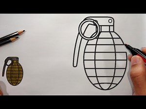 HOW TO DRAW GRENADE - STEP BY STEP | DRAWING GRENADE TUTORIAL