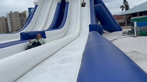 Did you know our giant blue waterslide is also offered as a fast and fun dry ride on chilly days? And we also have the other lanes set up for a waterslide. Your choice. Bring a towel.  | Clearwater Beach Water Slide - Big Event Slides | Facebook