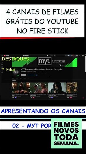4 Canais de FILMES DUBLADOS no YouTube GRÁTIS pelo FIRE STICK - 03 - Myt Português