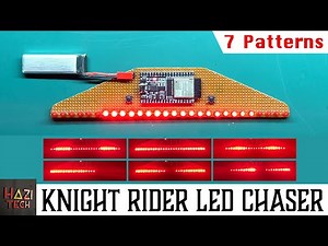 Knight Rider LED Chaser With Fading Tail | FREE Code | 7 Patterns | Speed Control | ESP32 Arduino