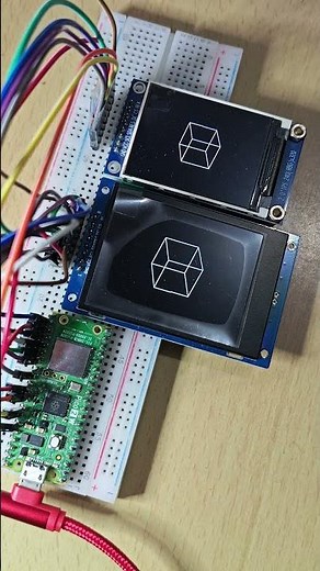 Raspberry Pi Pico 2 W display on two LCD