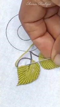 Simple Leaf Embroidery Design 🌿 | Easy Hand Embroidery for Beginners #trendingdesign #viralshorts
