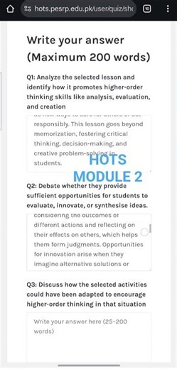 HOTS TRAINING MODULE 2 #hots #hotstraining #educationpunjab #punjabteachers # viral Video