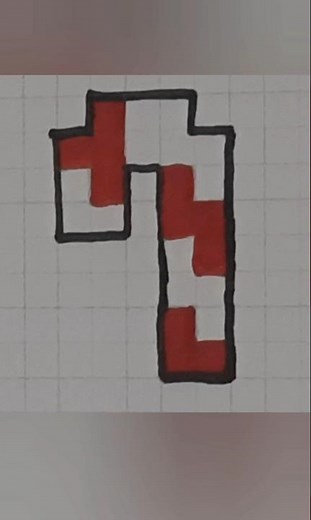 Candy Cane Pattern 2 🍬🎄 Easy and quick Pixel Art on Graph Sheet | Craft And Paper