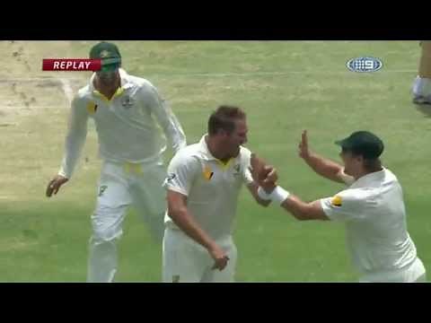 Alastair Cook clean bowled first ball!