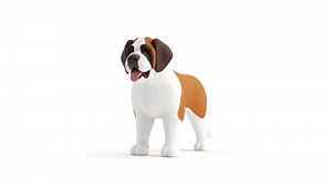 Download St. Bernard dog, cartoon style, standing pose. for free