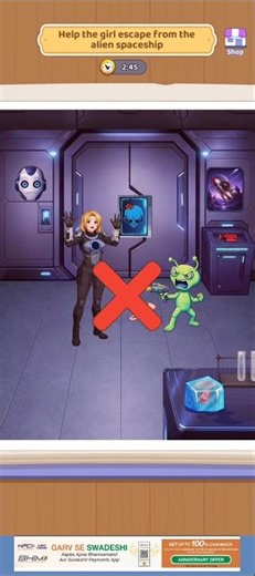 hel'p the girl escape from the alien spaceship 🛸👽🚀