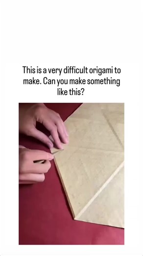 for fun 😊 on Instagram: "The post features a 27-second sped-up video of folding a single tan paper sheet into a complex "Star Puff" origami tessellation by Ralf Konrad, creating a flat yet textured hexagonal star pattern through precise valley and mountain folds. This design exemplifies origami's geometric foundations, where repeating units tile the plane via Miura-ori principles, supported by research in the Journal of Computational Geometry showing applications in deployable aerospace structu