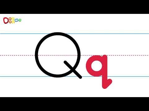 Learn How to Write the Alphabet Uppercase and Lowercase Letter Q - DonDonMe Kids TV