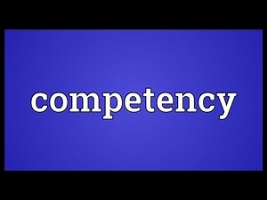 Competency Meaning