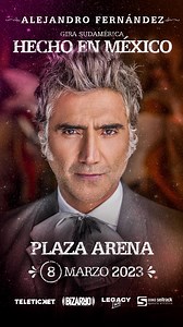 84 reactions | ¡COMENZÓ LA VENTA DE ENTRADAS! El ídolo Alejandro Fernández traerá su tour “Hecho en México” a Lima este 8 de Marzo. Nos vemos en Plaza Arena. Adquiere ya tus entradas en teleticket. #alejandrofernandez #Concierto #bizarroperu | Alejandro Fernández | Facebook