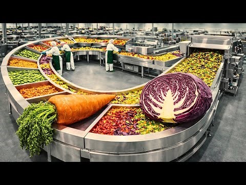 Inside a Mega Factory Producing Fresh-Cut Mixed Vegetables