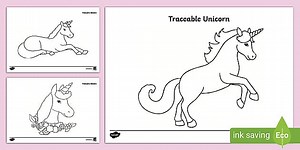 Traceable Unicorn Colouring Pages