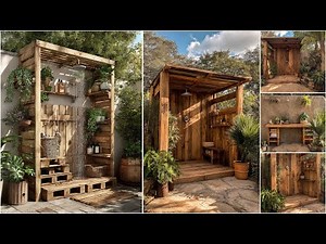 Backyard Wooden Showering Area Ideas | Rustic + Modern Outdoor Bathrooms
