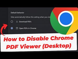 How to Disable Chrome PDF Viewer (Desktop)