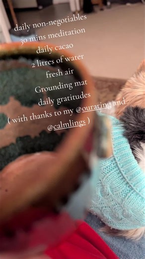 Sometimes you just have to put you first. in fact every day you should put yourself first. It is not selfish it is important, recharging, valuing you. If you start to put boundaries in place and keep them, others will learn So meditation helps calm the mind, cacao is grounding plus full of micro nutrients,. A grounding mat helps too, because sometimes you can't just go and stand outside. My nightly Gratitudes help me reflect on the day. Drinking 2 litres of water, cleanses your kidneys, helps wi