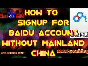 How to Create Pan Baidu Account without mailand china