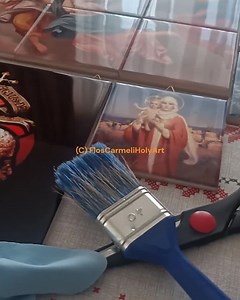 St. Joseph Icon on Ceramic Tile: Handmade Catholic Art