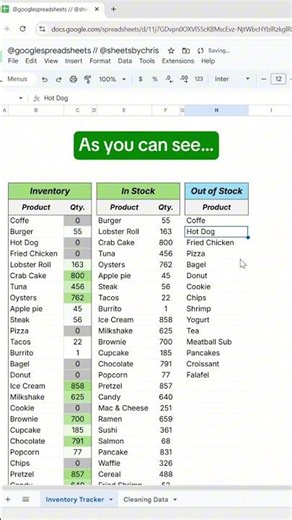 How to create an inventory tracker in Google sheets #scribe #googlesheets #spreadsheets