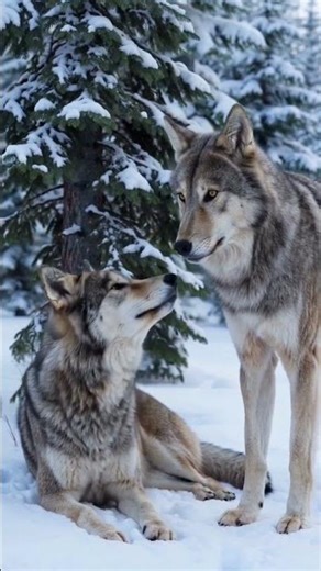 Wolf Couple Bonding | Love in the Wild Forest|| #animalbehavior #wildlifereels #wildlife
