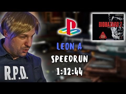 Resident Evil 2 - Leon A SPEEDRUN (1:12:44) on Original PlayStation Hardware!