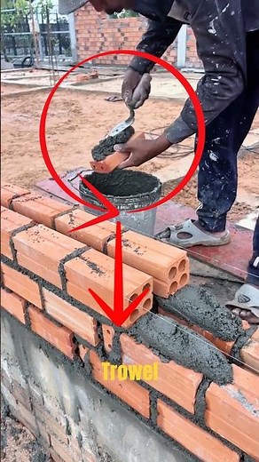Professional Bricklaying Technique | How to Build Strong Walls Using Brick Trowel & Mortar!