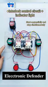 Interlocking control circuit with indicator light #fbreels #foryoupageシ #electrician #electronics #watch #project #Official #electricalengineering #everyone #videos | Elecctronic Defender